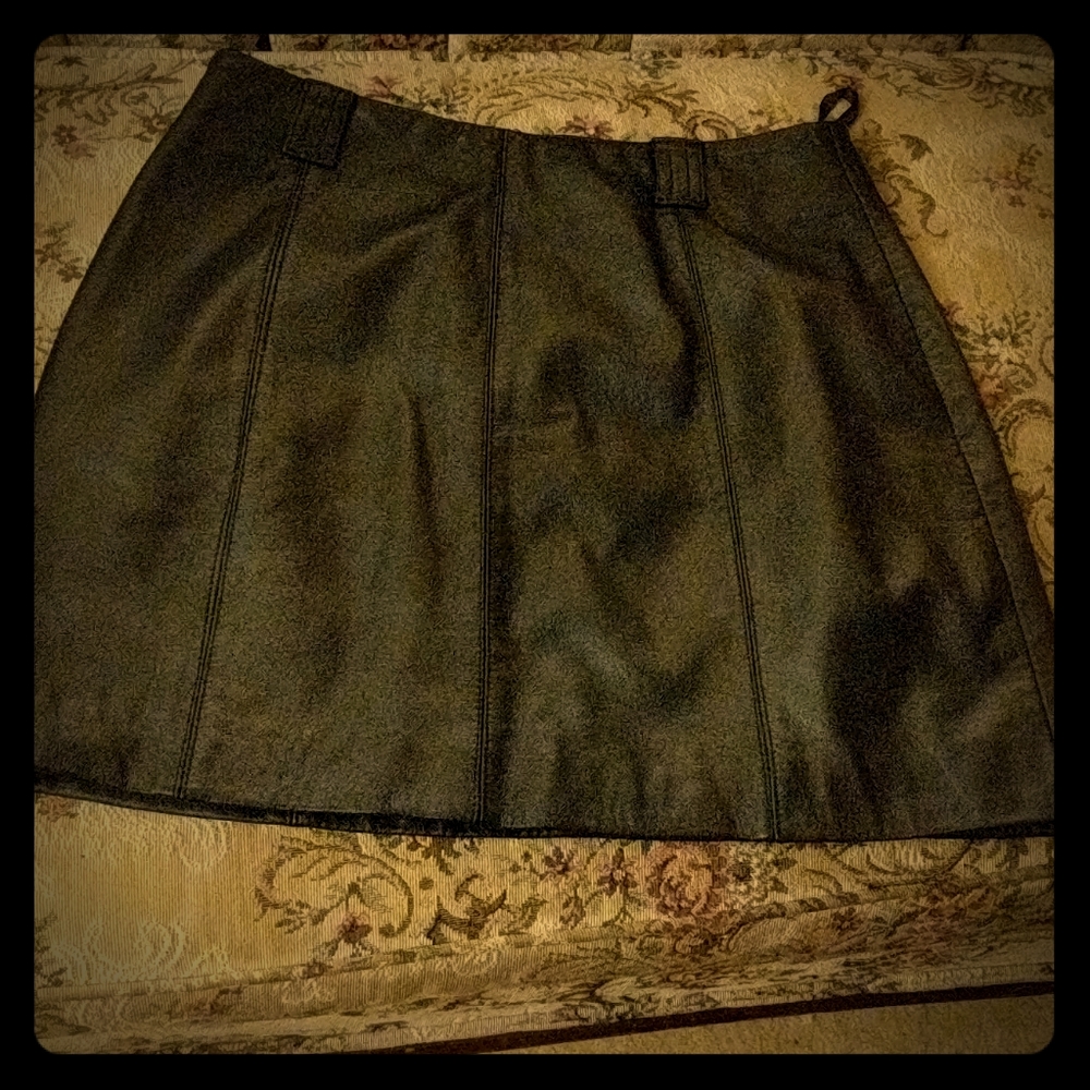 Leather mini skirt